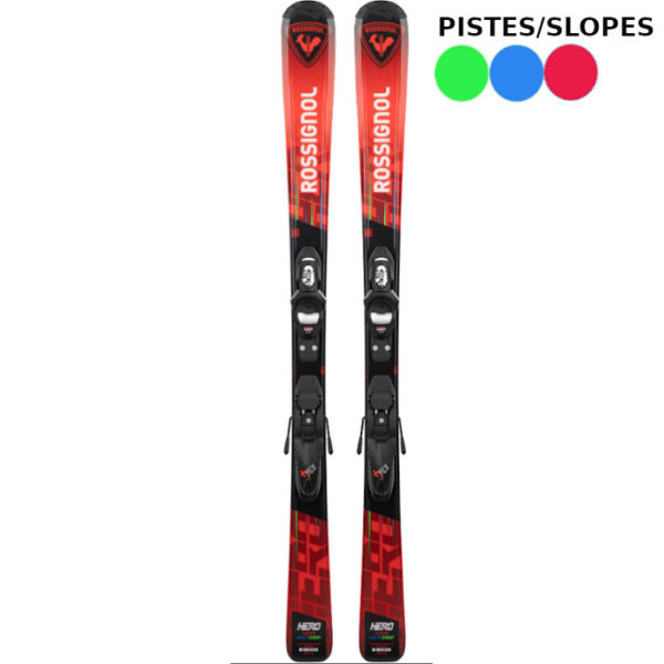 Skis Juniors Rouges – 6 à 14 ans – <1,6m <50 kg